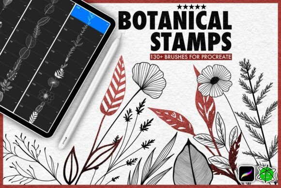 137 Botanical Stamps for Procreate: Elevate Your Digital Flora
