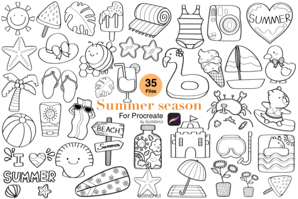 Capture Summer's Spirit: The Procreate Brush Stamp Collection