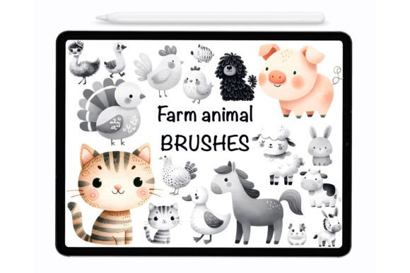Farm Animals - Procreate Stamp Brushes