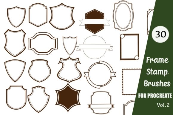 Frame Stamp Brushes, Badges & Frames for Procreate