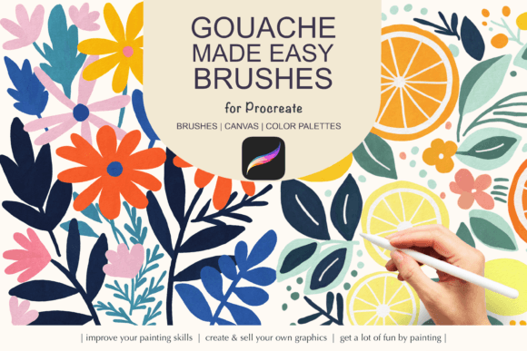 Gouache Procreate Brushes Kit: Authentic Digital Painting