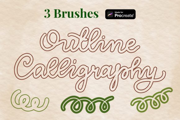 Outline Calligraphy Procreate Brush Set: Elevate Your Digital Lettering