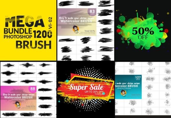 Photoshop Watercolor Brush Bundle: Digital Art with Natural Flair