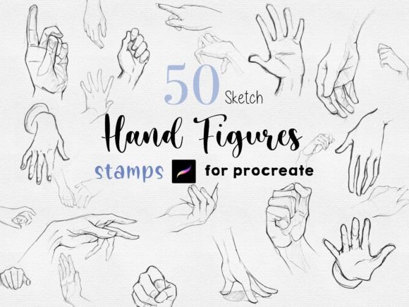 Procreate Hand Stamps Brushes Anime Hand