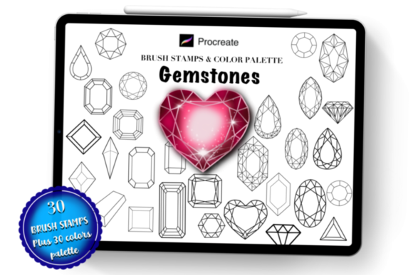 Sparkle Your Digital Art: Gemstone Procreate Brush Stamps