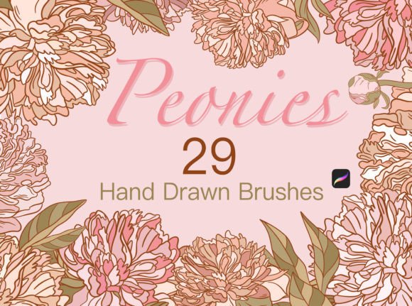 Stamp Brush Peonies for Procreate: Elevate Your Digital Art