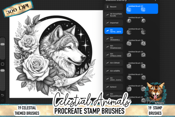 Unleashing the Spirit: A Guide to Celestial Wolf Procreate Stamp Brushes